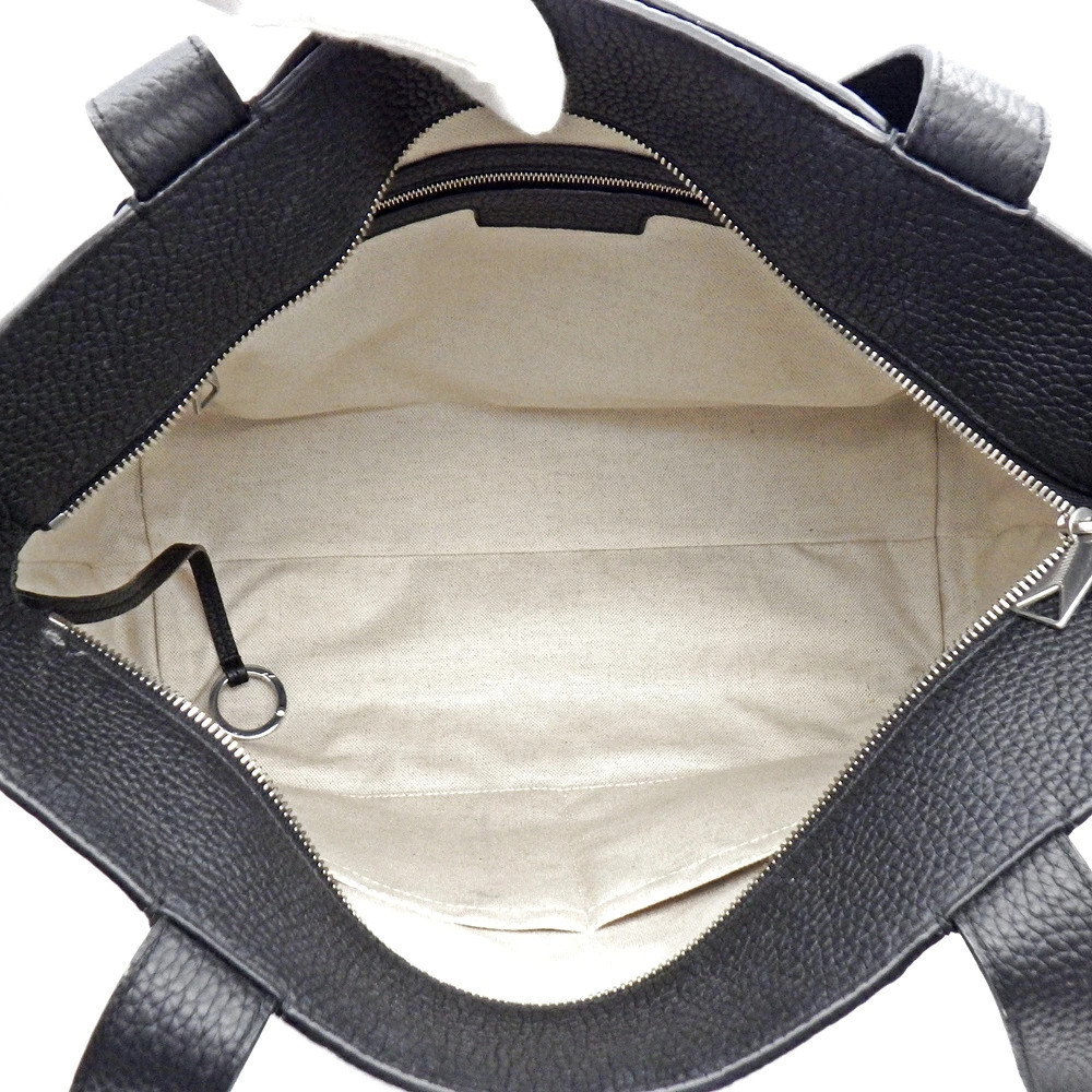 BOTTEGA VENETA Intrecciato Zipper Tote Bag Leather Black Shoulder